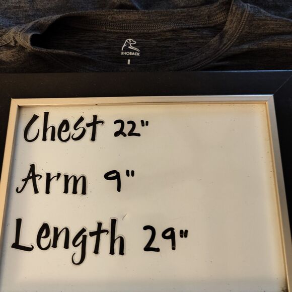 Rhoback Shirt Mens Large Navy Blue Heather Performance Athletic Stretch Golf - Picture 7 of 7